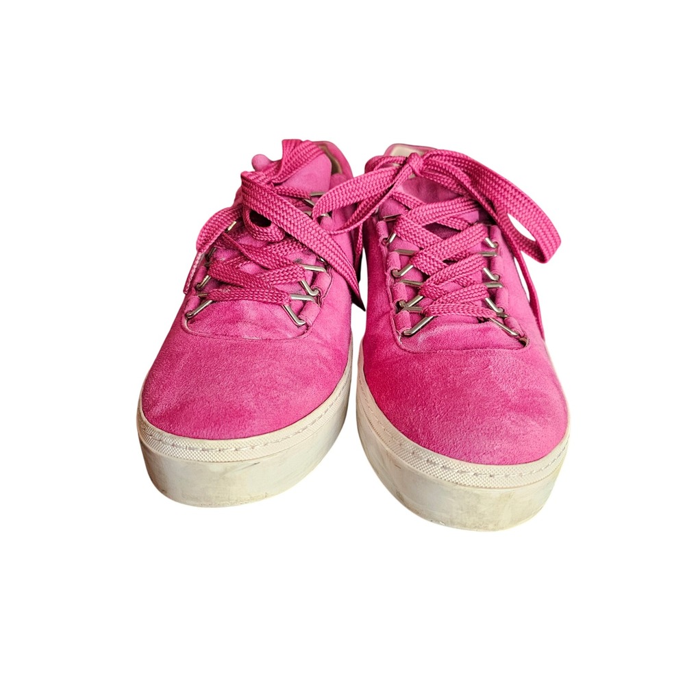 Stuart Weitzman Gaming Hot Pink Suede Sneakers Size 8.5 - Picture 2 of 12